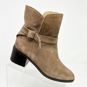 Latigo Danni Women's Western Brown Suede Ankle Boots Size 8 Block Heel Zip